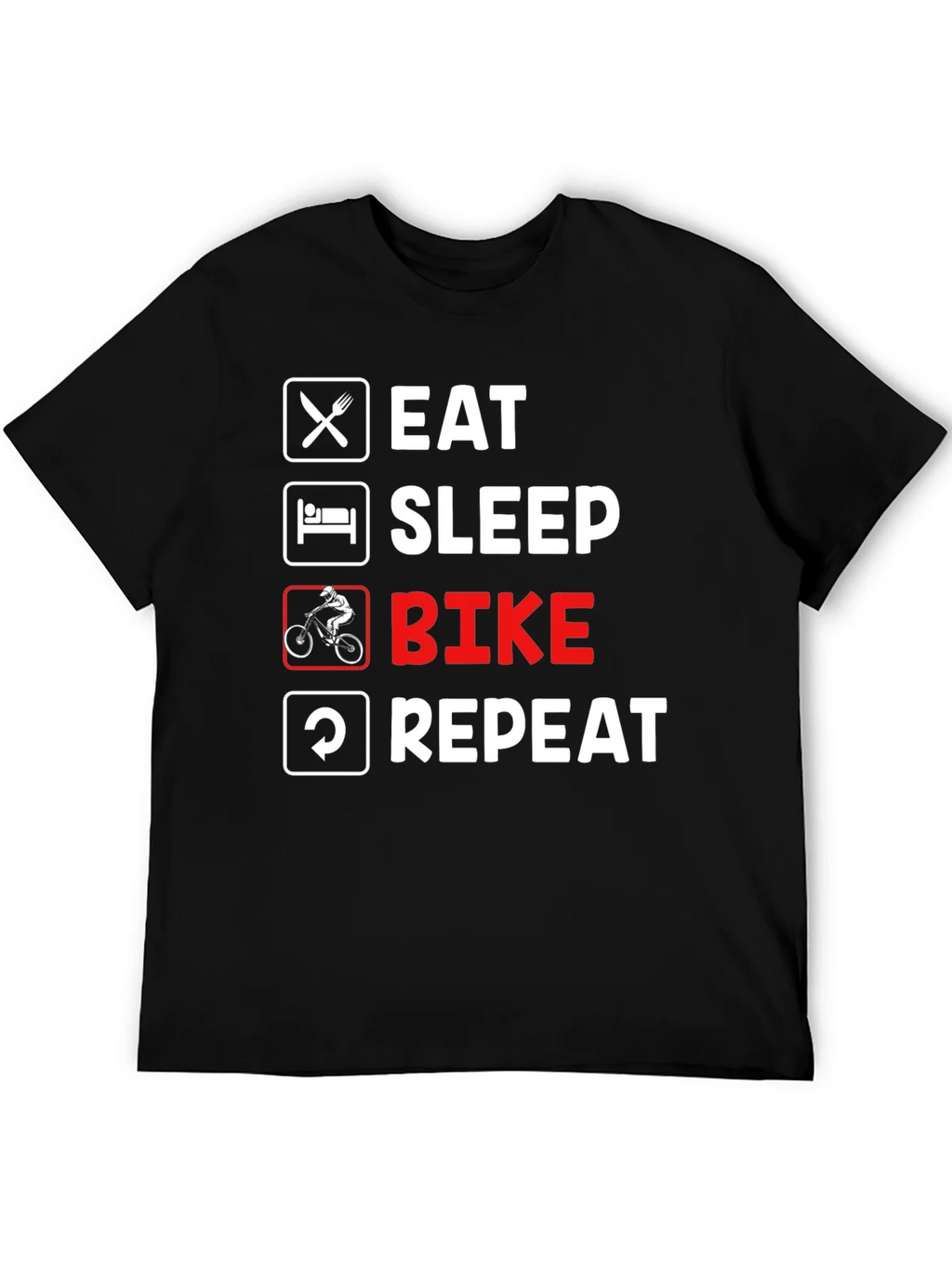 Eat Sleep Bike Repeat Black T-Shirt product image 5