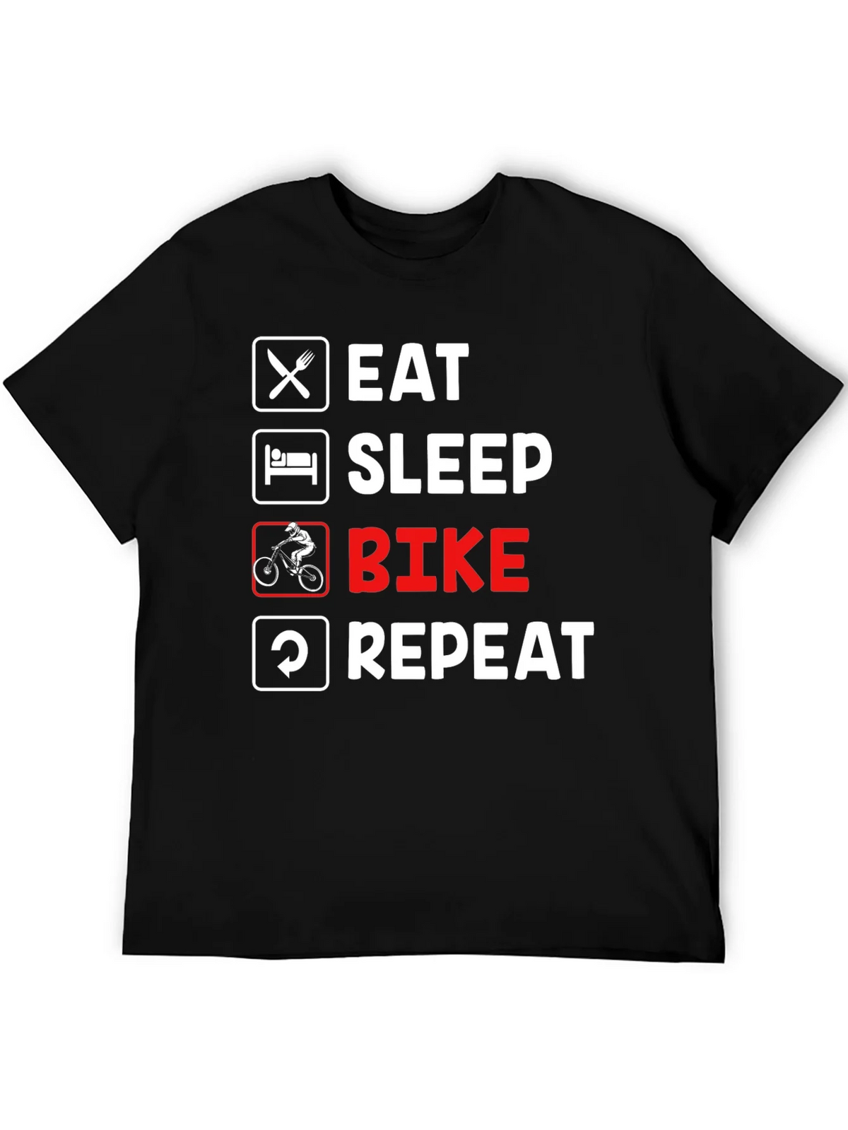 Eat Sleep Bike Repeat Black T-Shirt product image 5