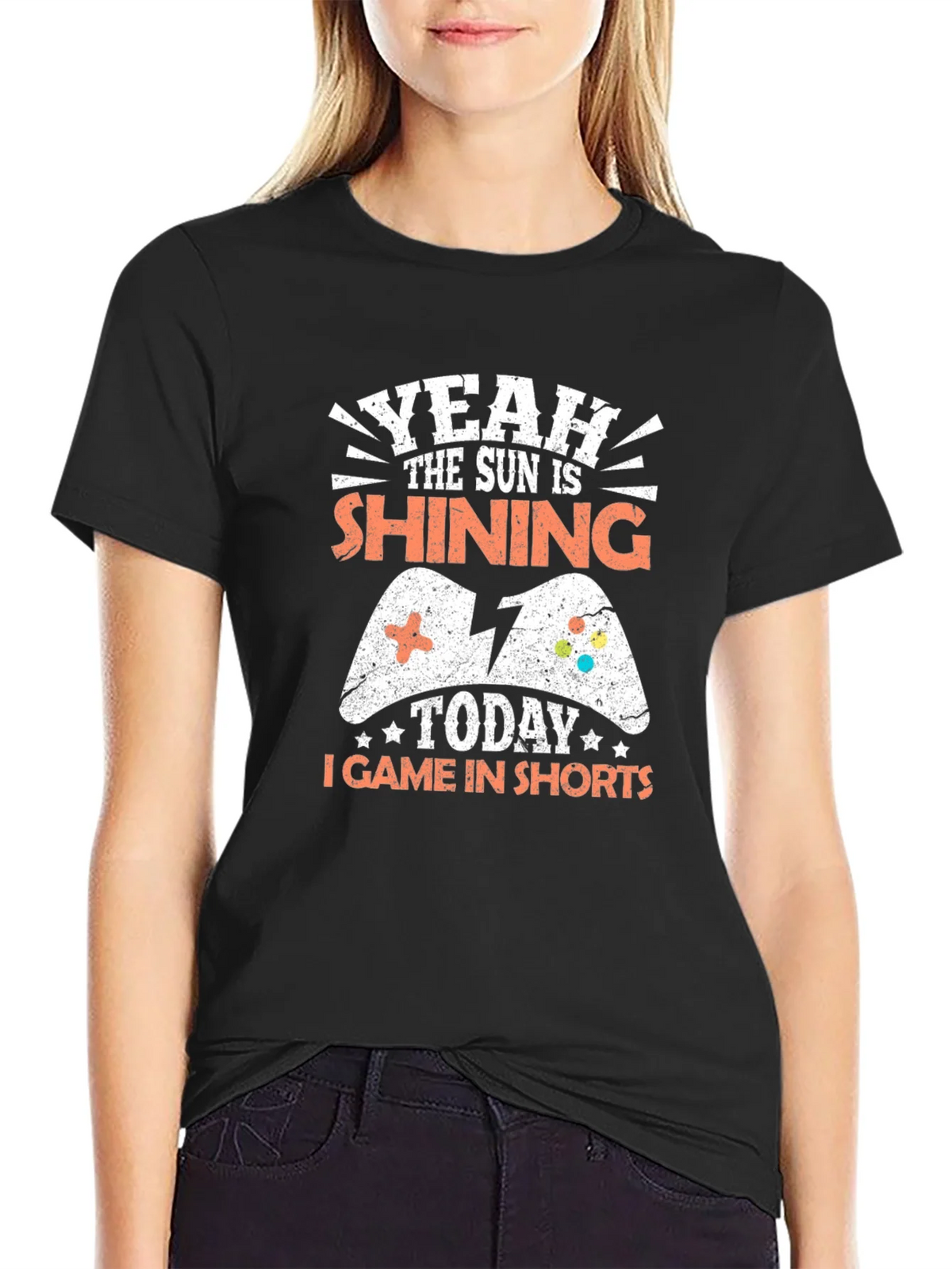 Gamer T-Shirt - Yeah The Sun Is Shining Today I Game In product image 2