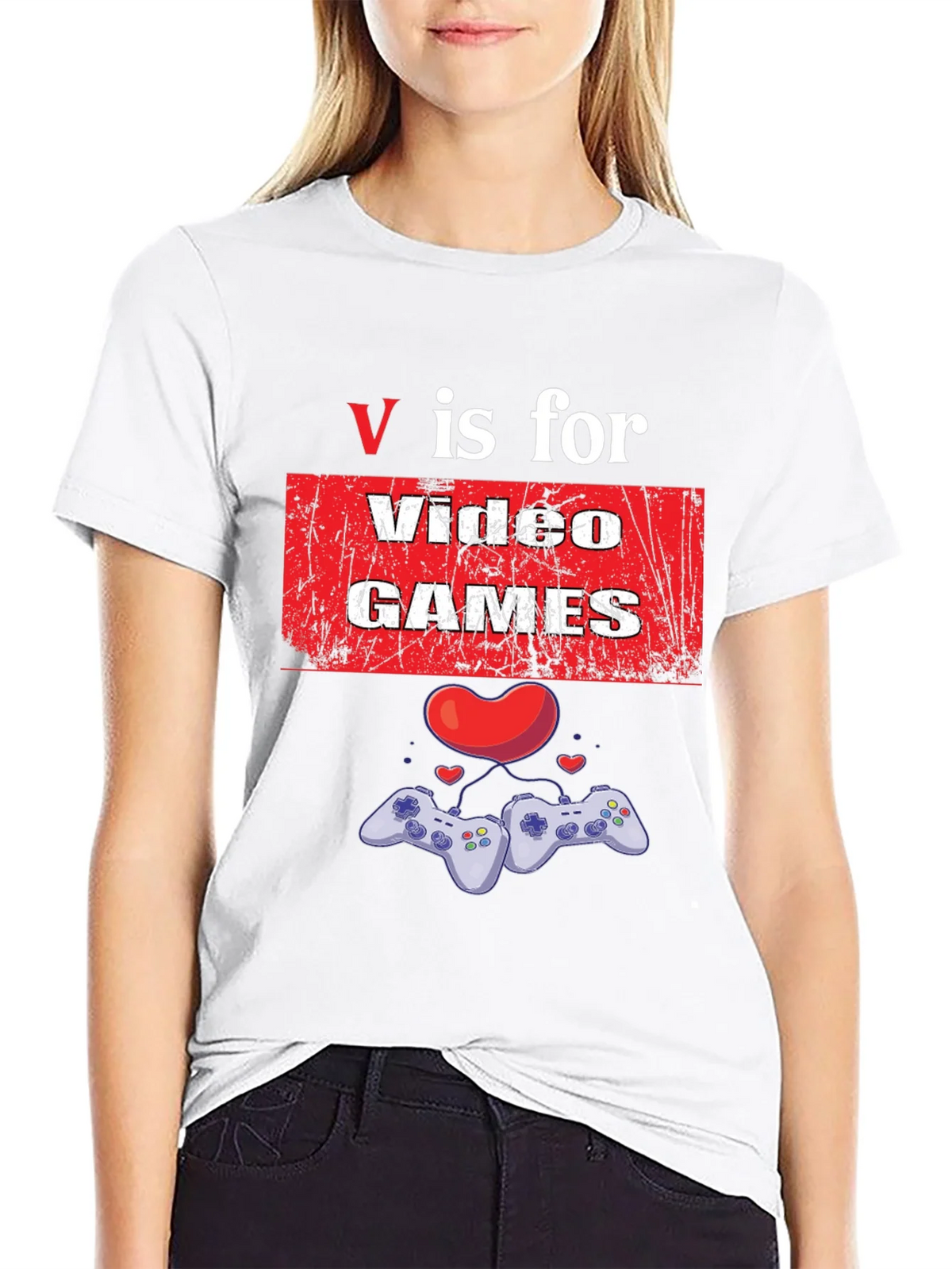 V is for Video Games Graphic T-Shirt product image 5