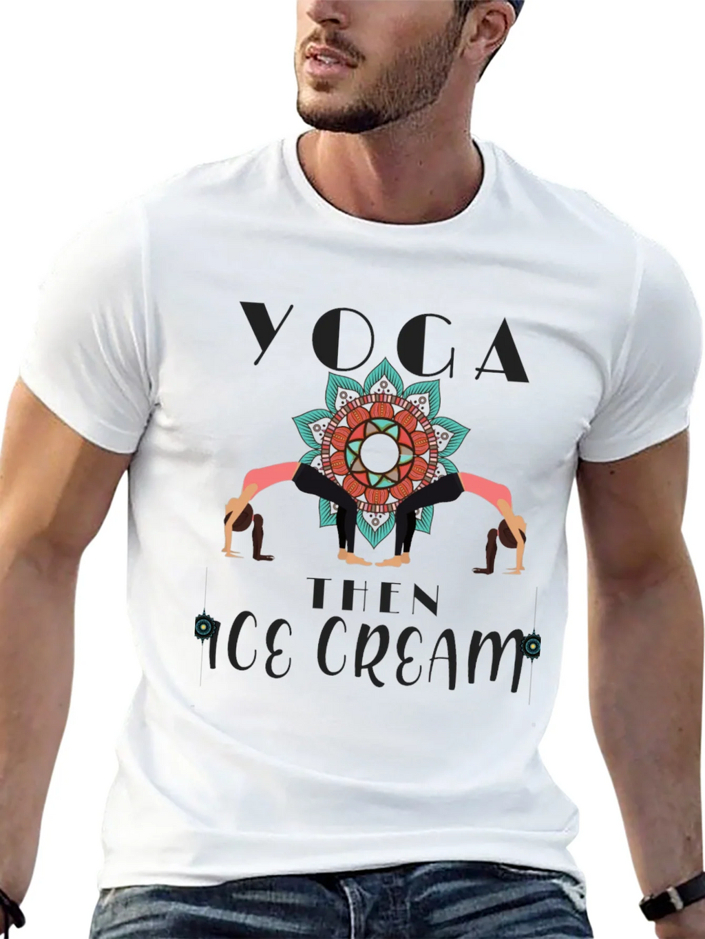 Yoga Then Ice Cream Graphic T-Shirt product image 12