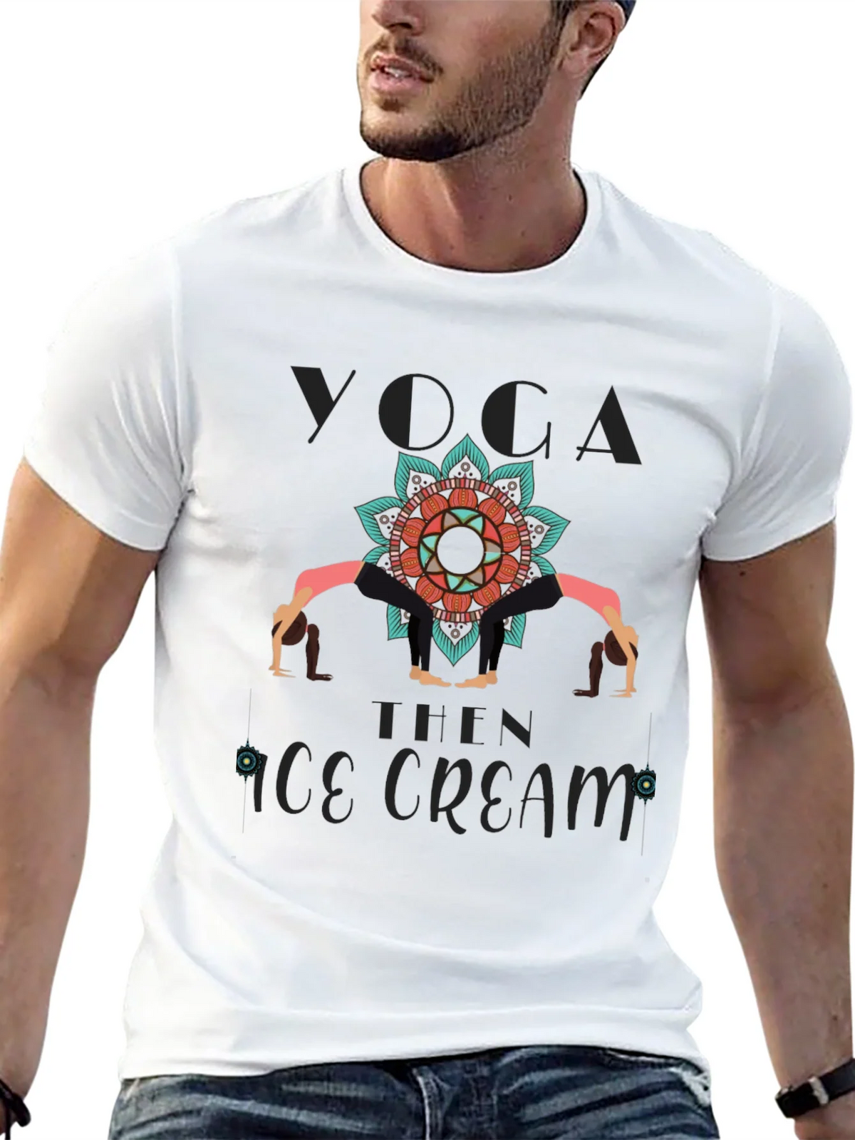 Yoga Then Ice Cream Graphic T-Shirt product image 12