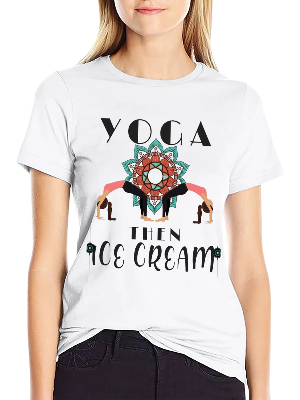 Yoga Then Ice Cream Graphic T-Shirt product image 8