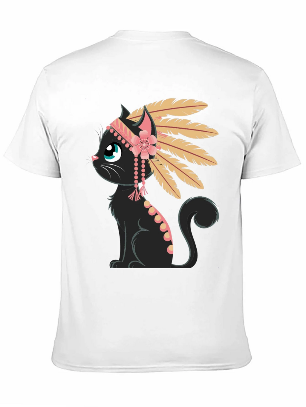 Indian Cat T-Shirt - Black Tee with Graphic product image 10