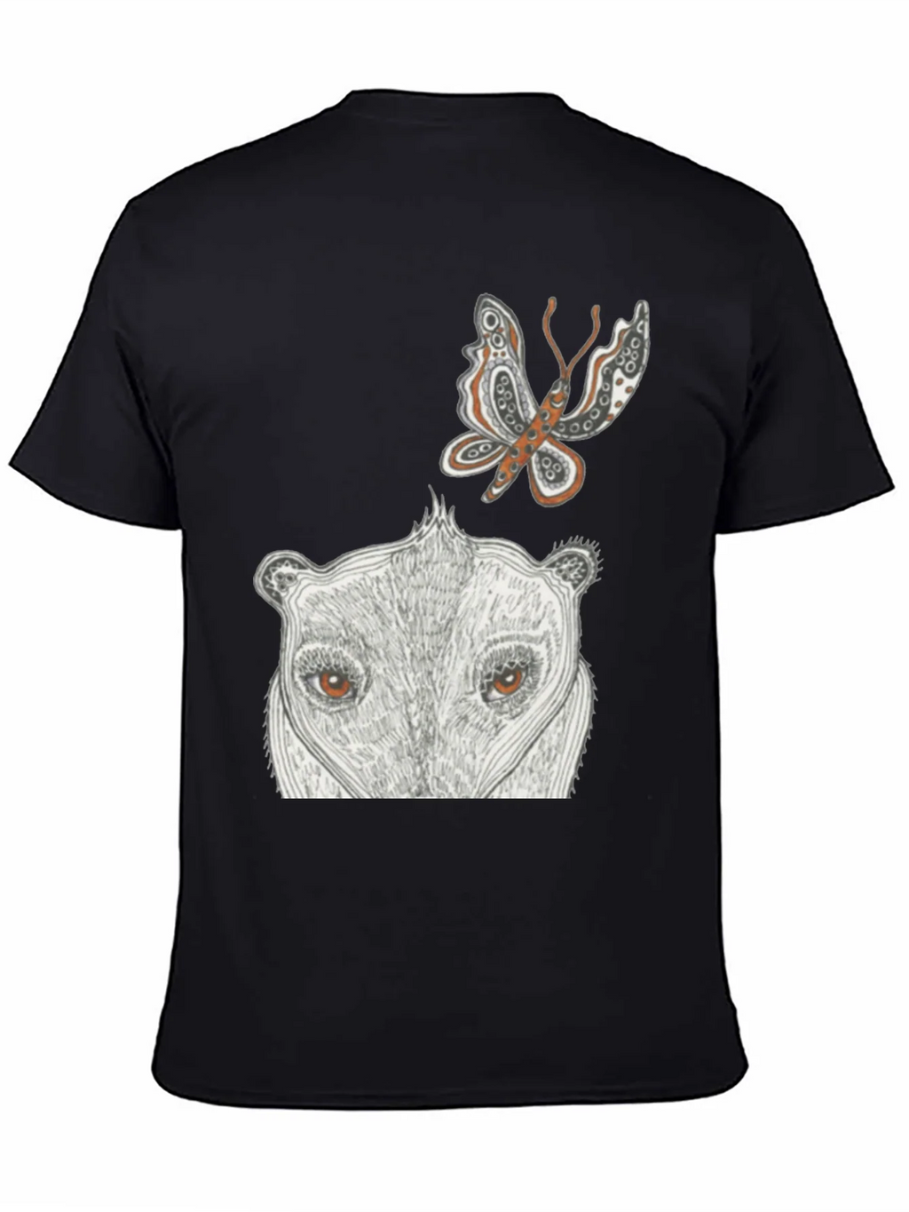 Artistic Graphic Tee - Butterfly & Animal Face product image 4