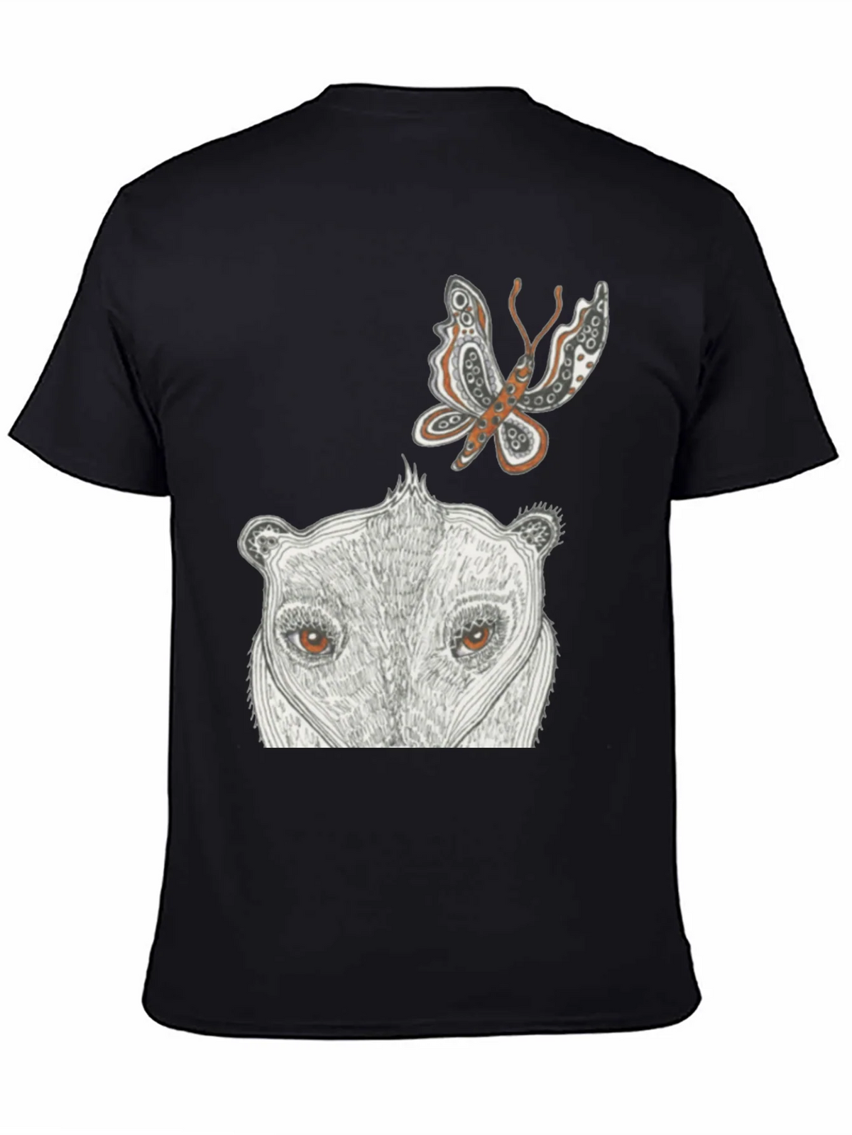 Artistic Graphic Tee - Butterfly & Animal Face product image 4