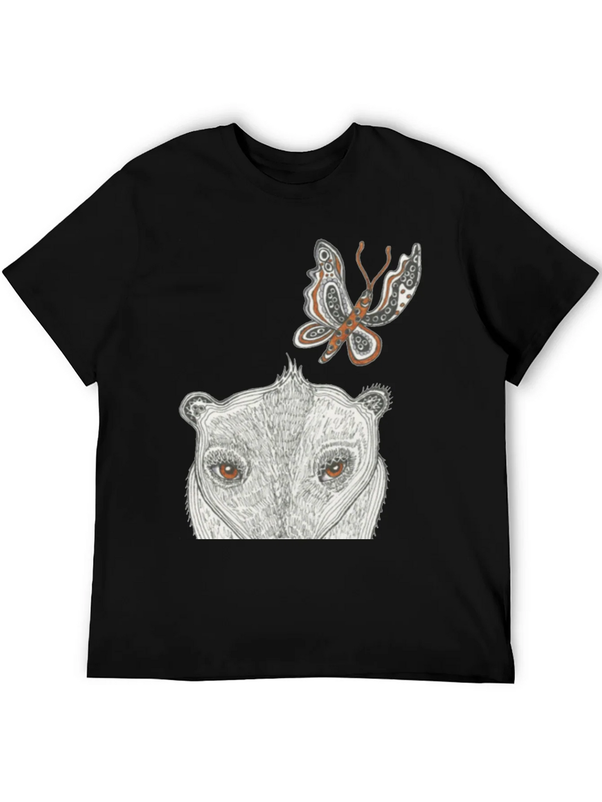 Artistic Graphic Tee - Butterfly & Animal Face product image 5