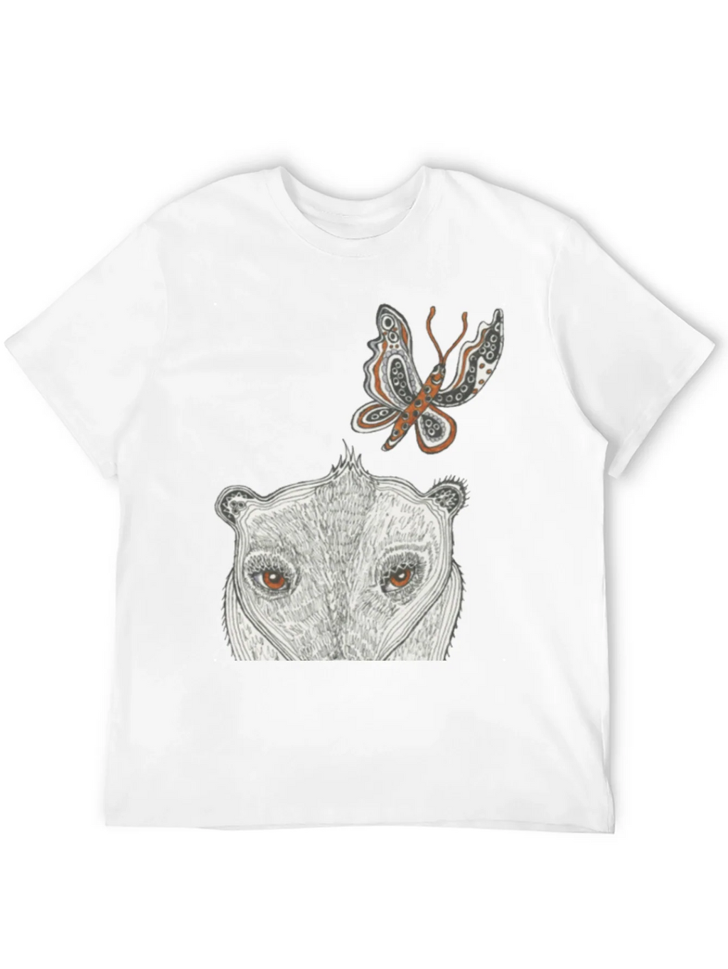 Artistic Graphic Tee - Butterfly & Animal Face product image 11