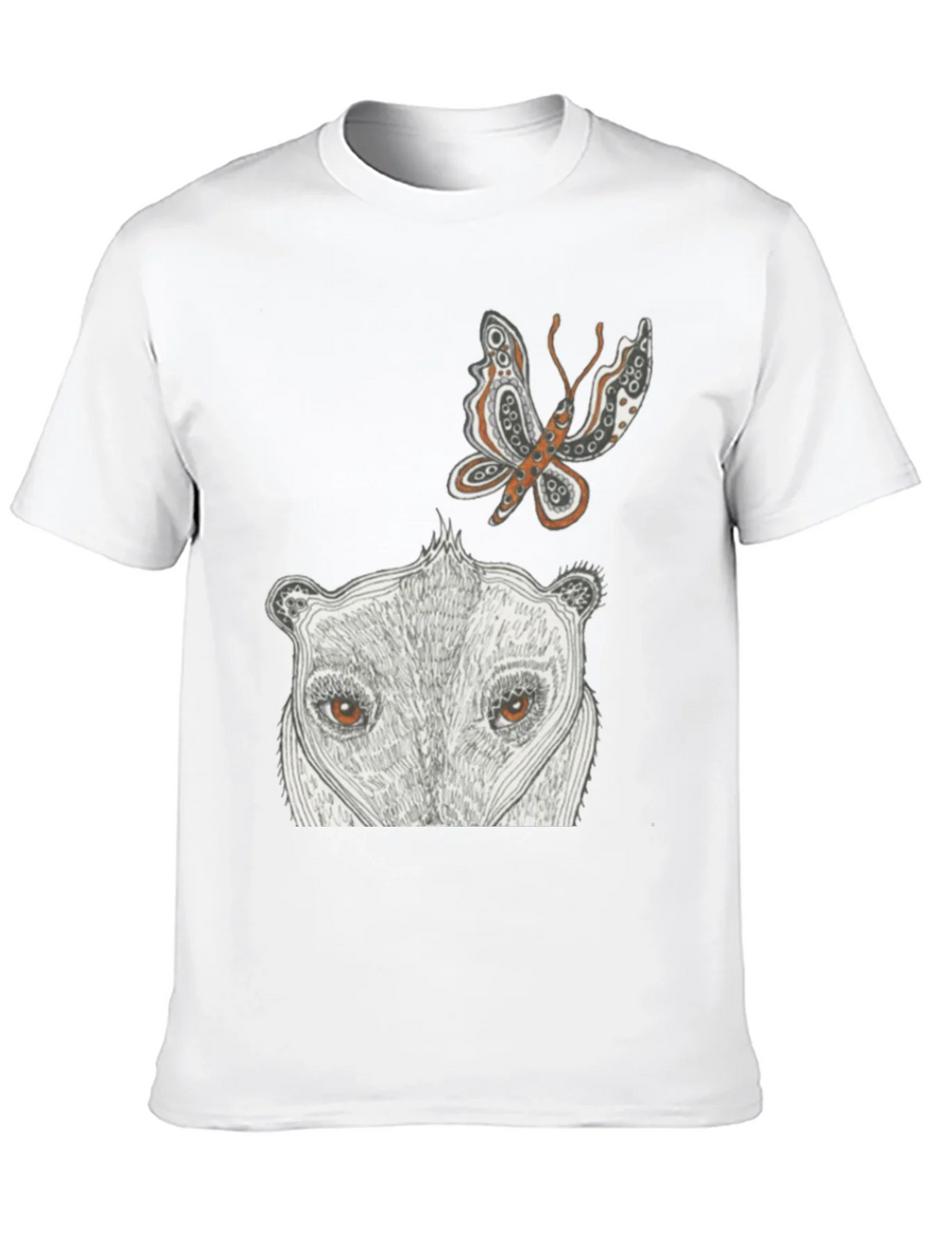 Artistic Graphic Tee - Butterfly & Animal Face product image 9