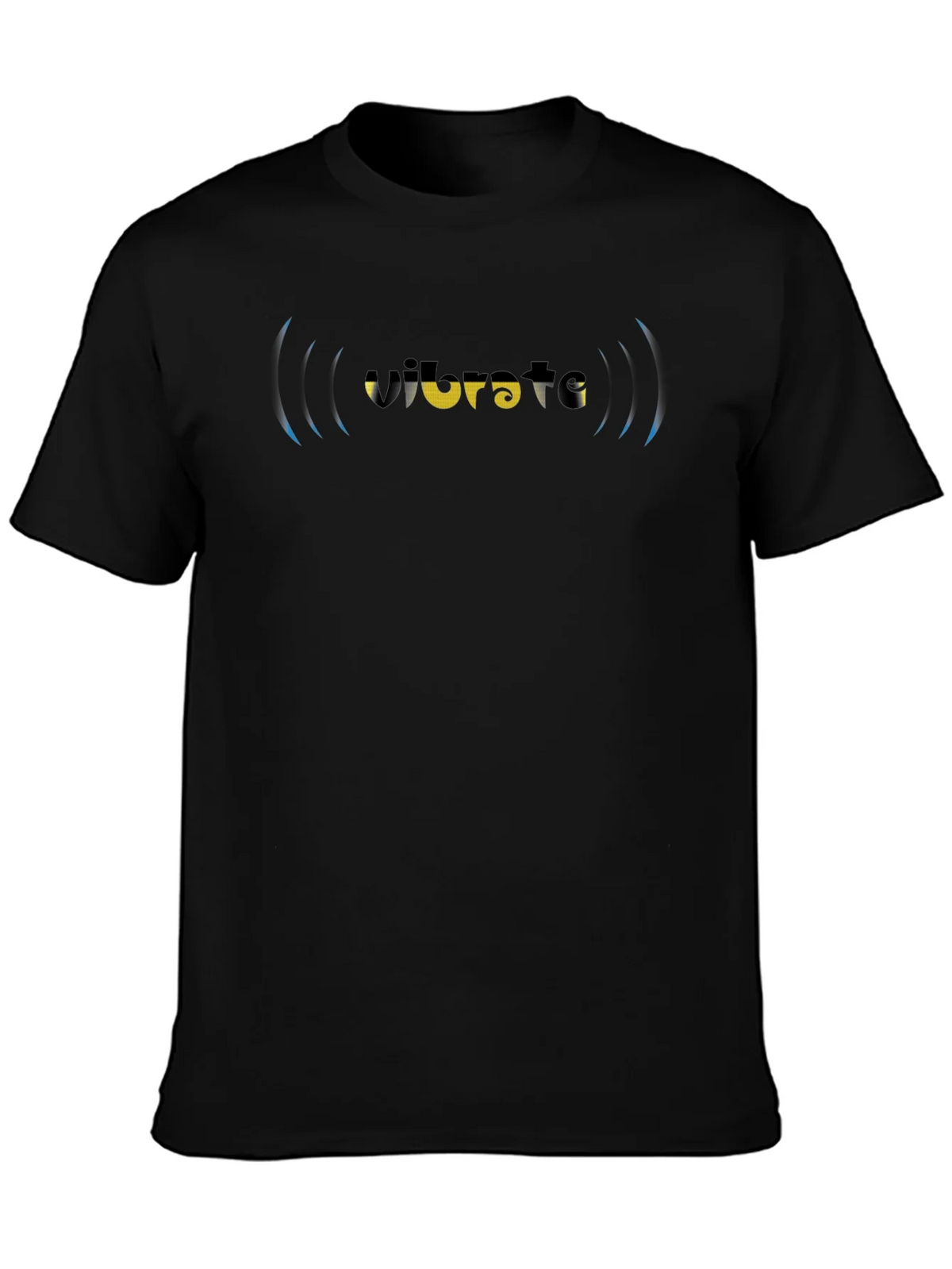Vibrate Graphic Tee - Black Cotton Blend T-Shirt product image 3