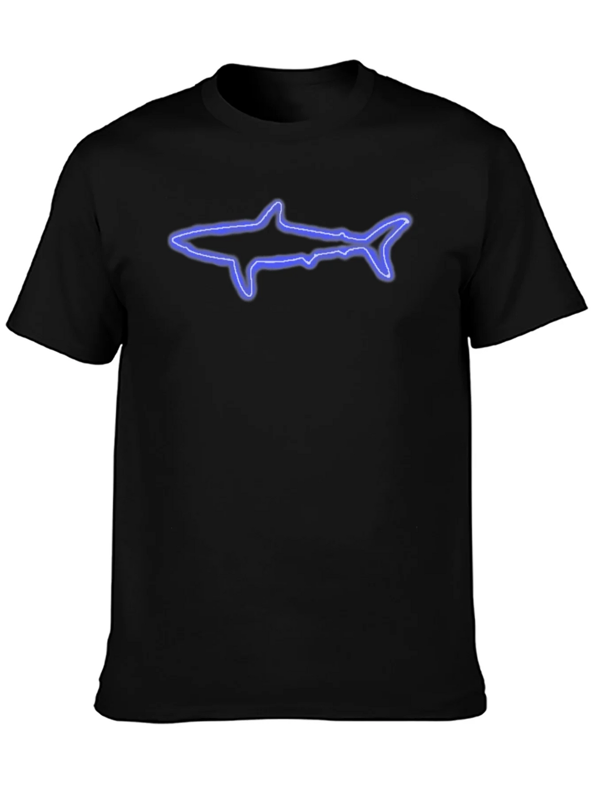 Neon Shark Graphic Black T-Shirt product image 3