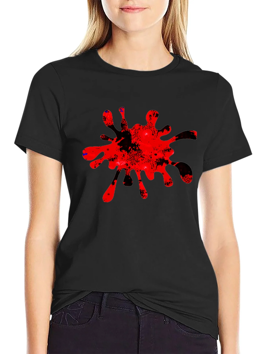 Bold Red Splatter Graphic Tee - Casual Cool product image 2