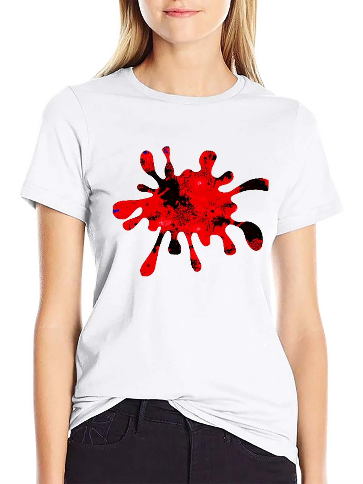 Bold Red Splatter Graphic Tee - Casual Cool product image 8