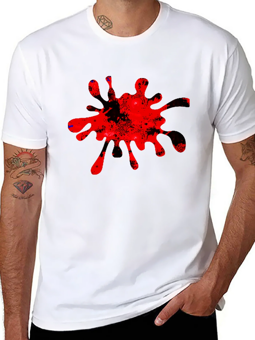 Bold Red Splatter Graphic Tee - Casual Cool product image 7
