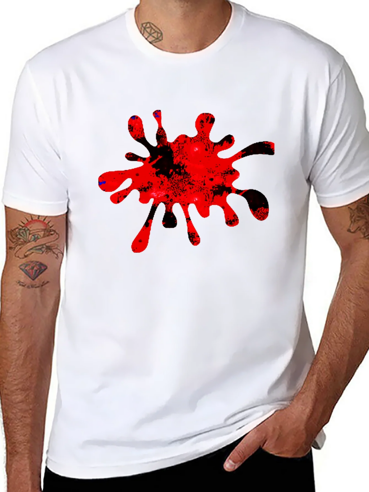 Bold Red Splatter Graphic Tee - Casual Cool product image 7