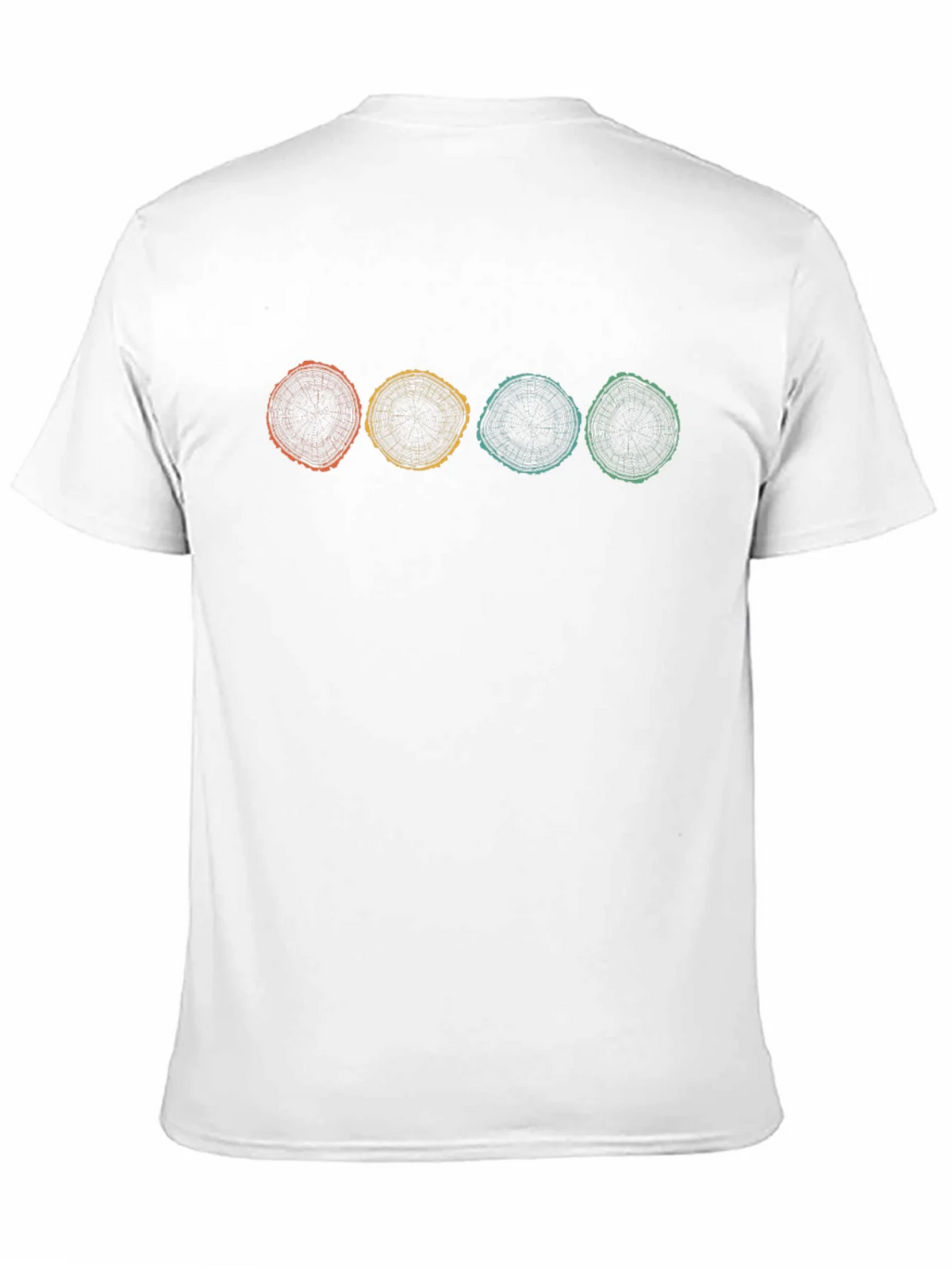 Retro Tree Ring Graphic Tee - Black Cotton Shirt