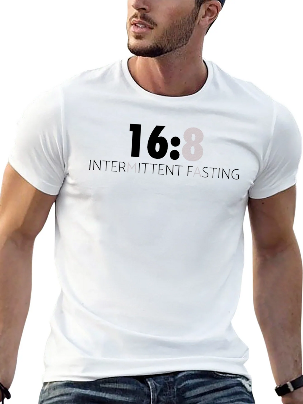16:8 Intermittent Fasting T-Shirt - Black product image 7