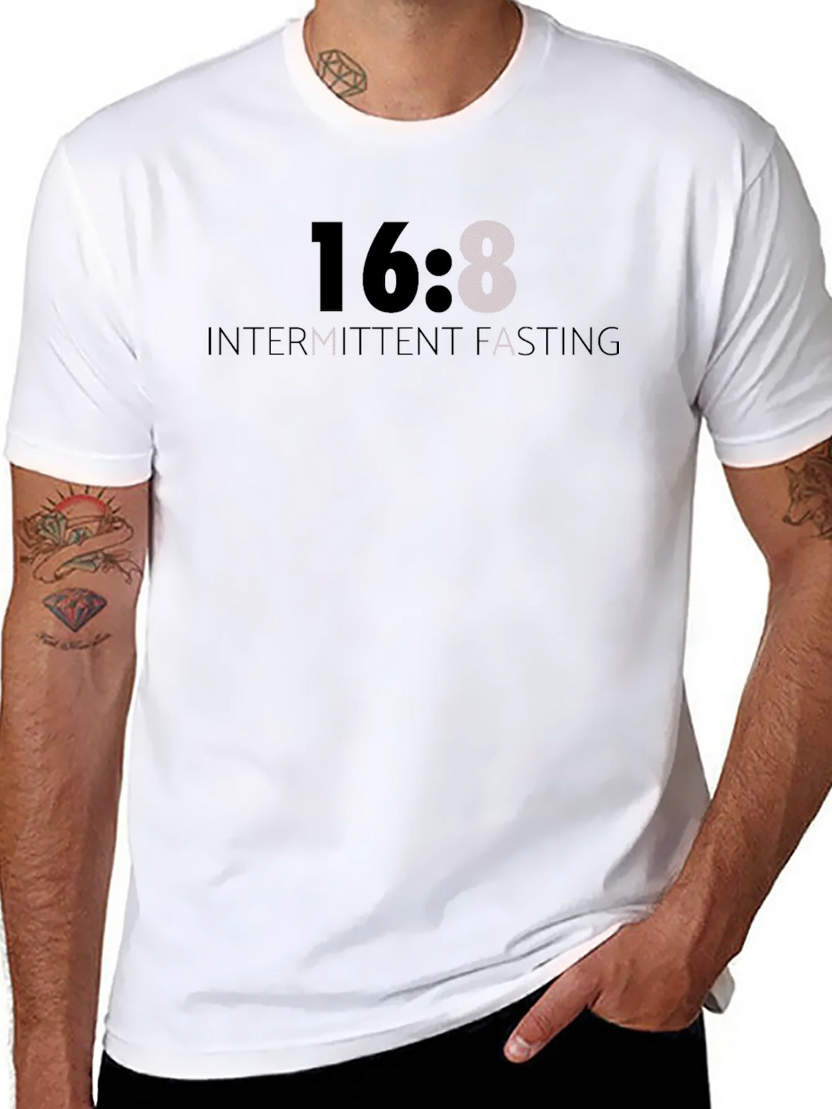 16:8 Intermittent Fasting T-Shirt - Black product image 4