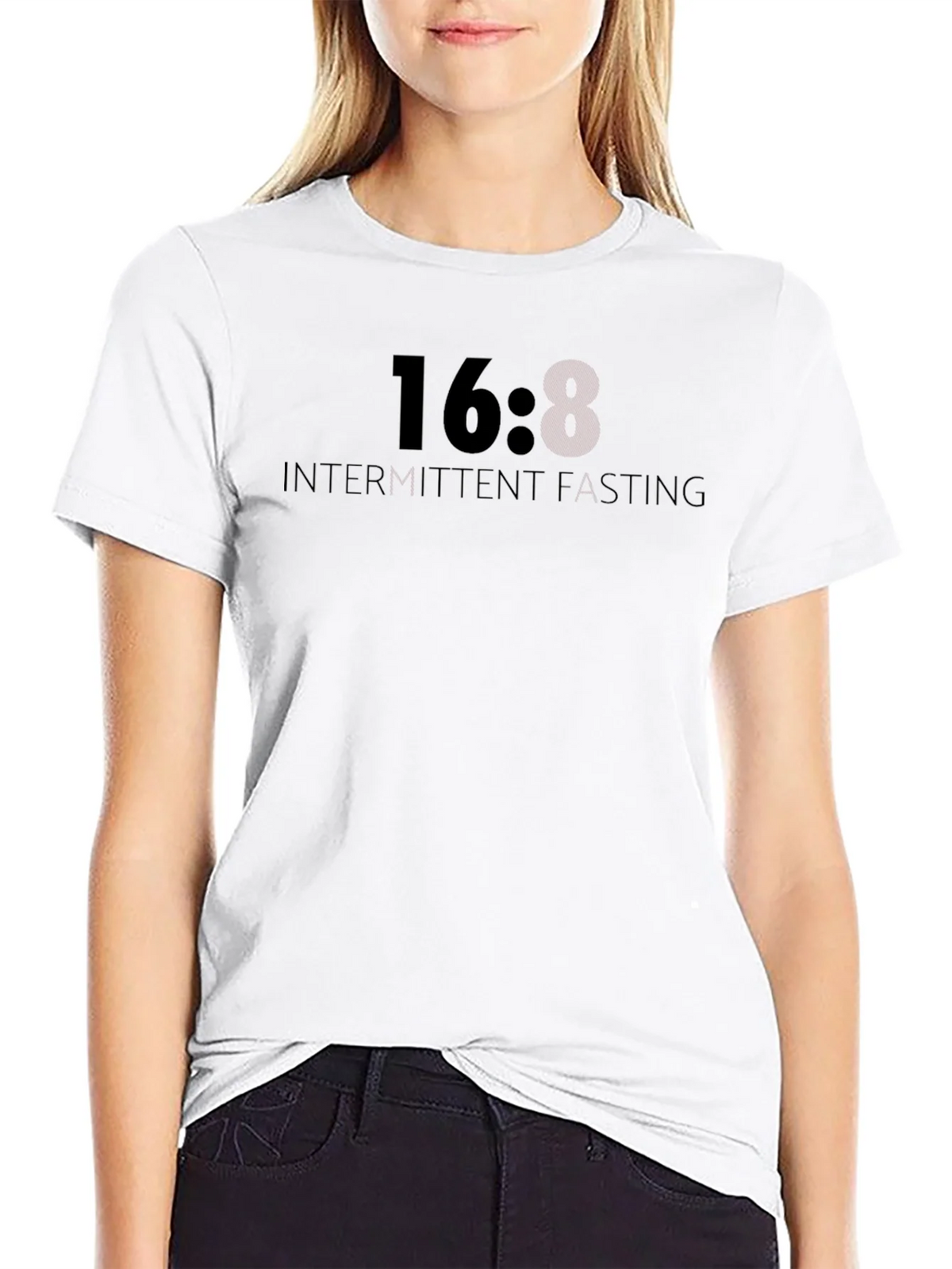 16:8 Intermittent Fasting T-Shirt - Black product image 5