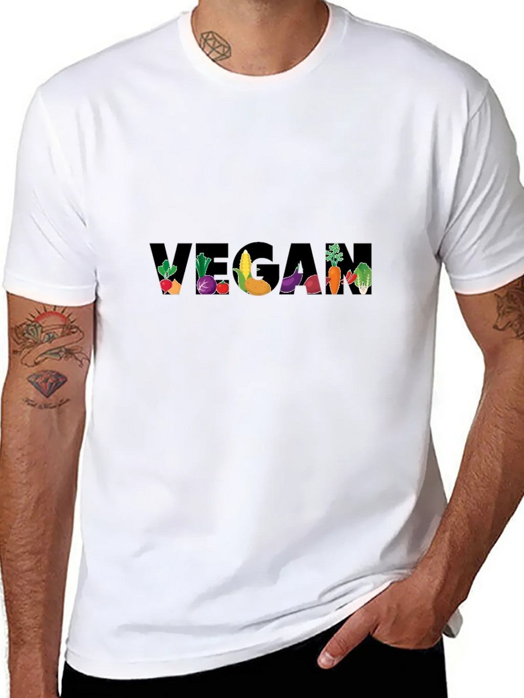 Vegan Vegetable Graphic T-Shirt product image 7