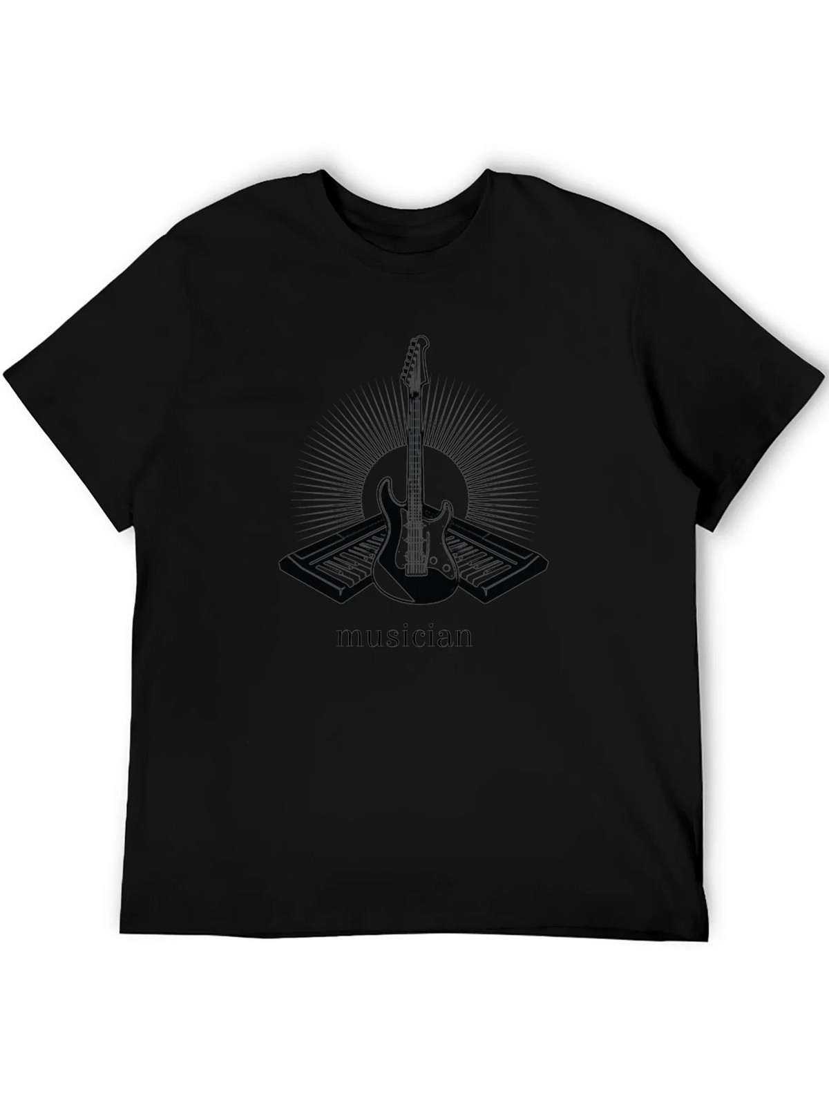 Musician Graphic Print Black T-Shirt product image 5
