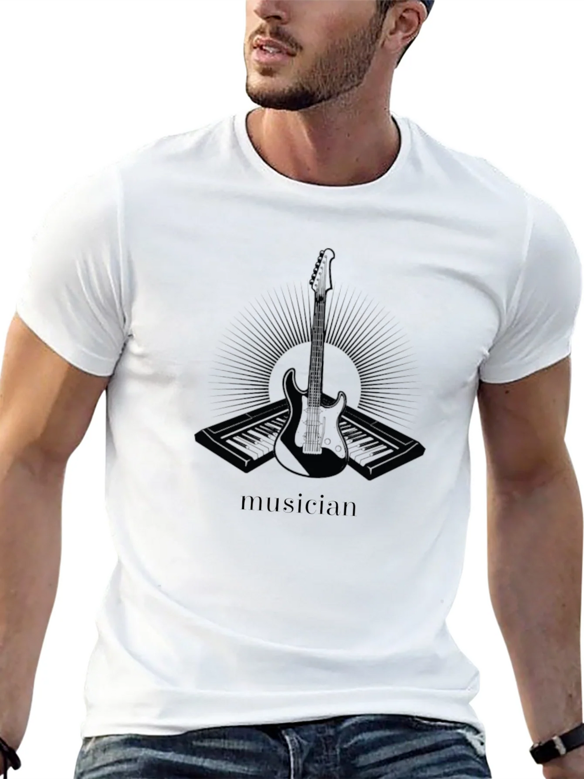 Musician Graphic Print Black T-Shirt product image 12