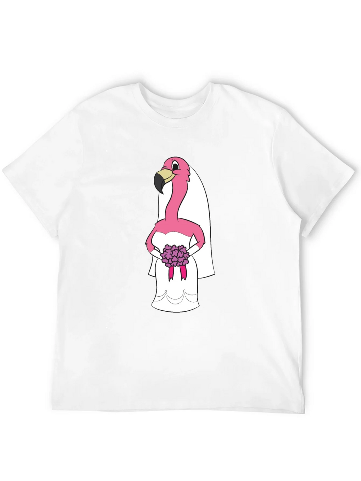 Black T-Shirt with Flamingo Bride Graphic product image 11