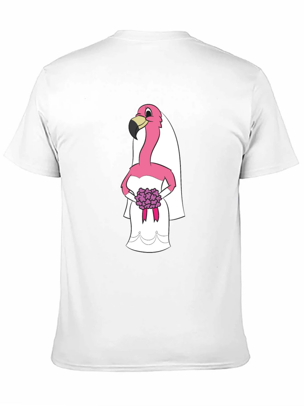 Black T-Shirt with Flamingo Bride Graphic product image 10