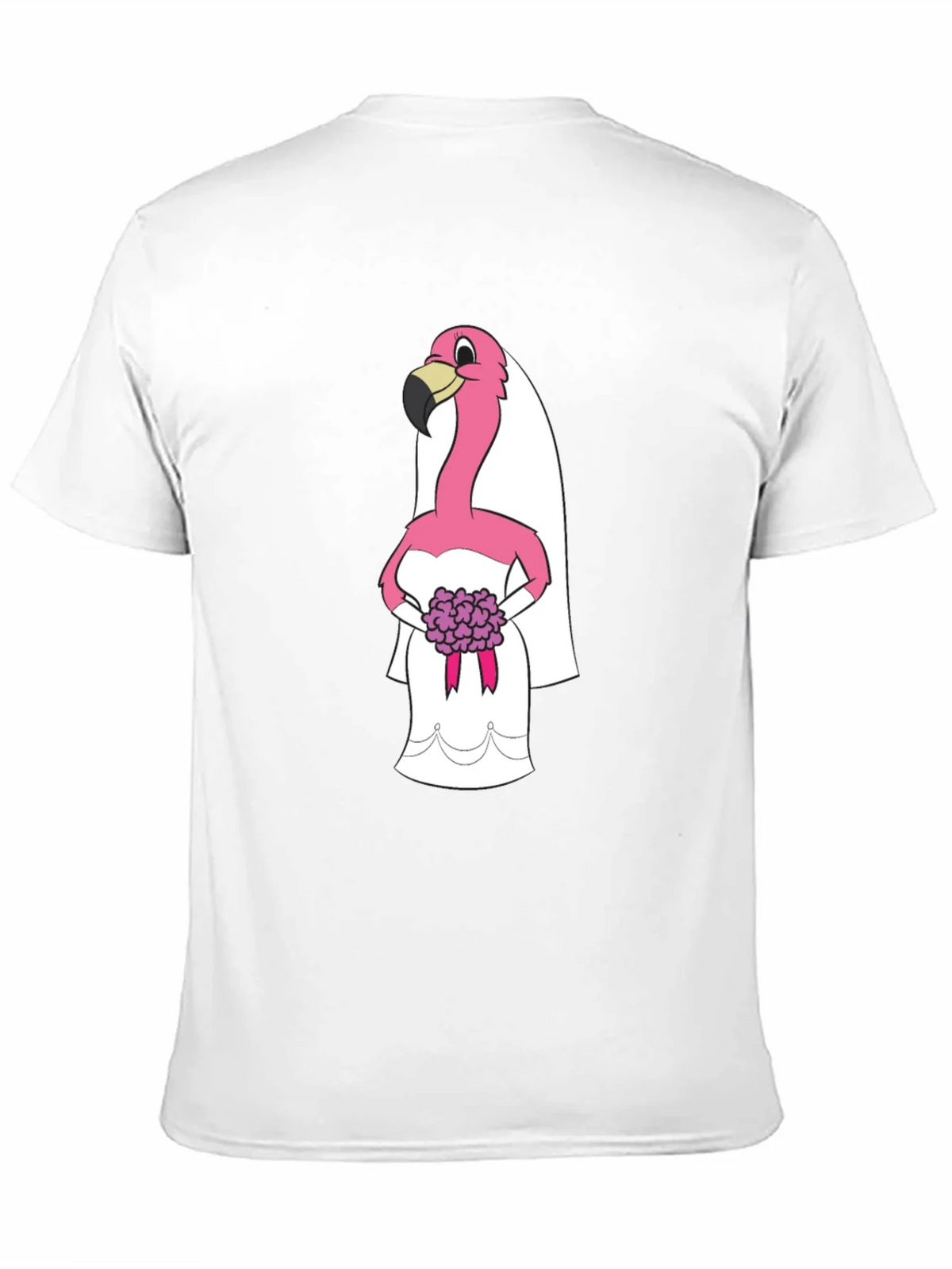 Black T-Shirt with Flamingo Bride Graphic product image 10