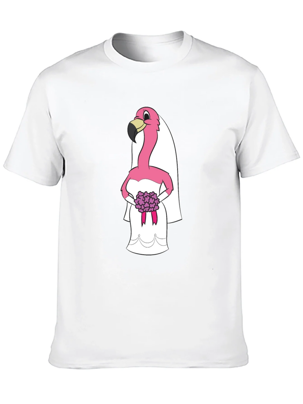Black T-Shirt with Flamingo Bride Graphic product image 9