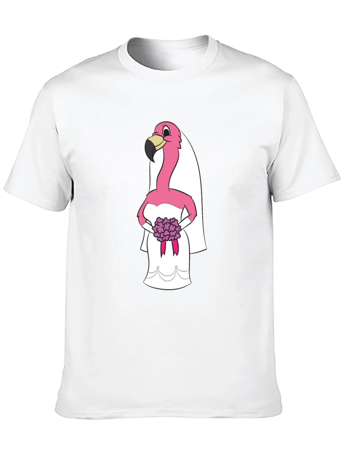 Black T-Shirt with Flamingo Bride Graphic product image 9