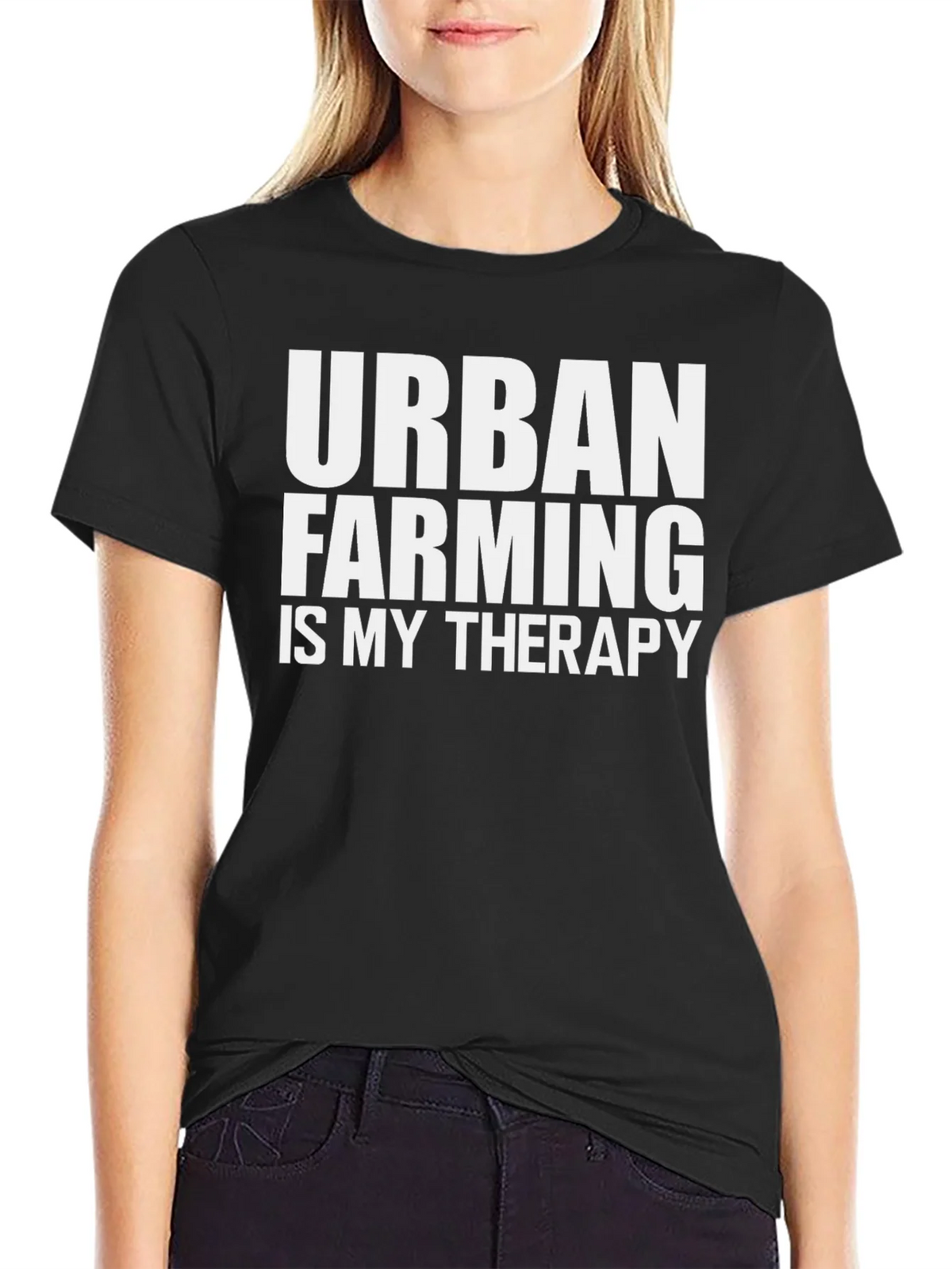 Urban Farming Therapy T-Shirt - Black Cotton Tee product image 2
