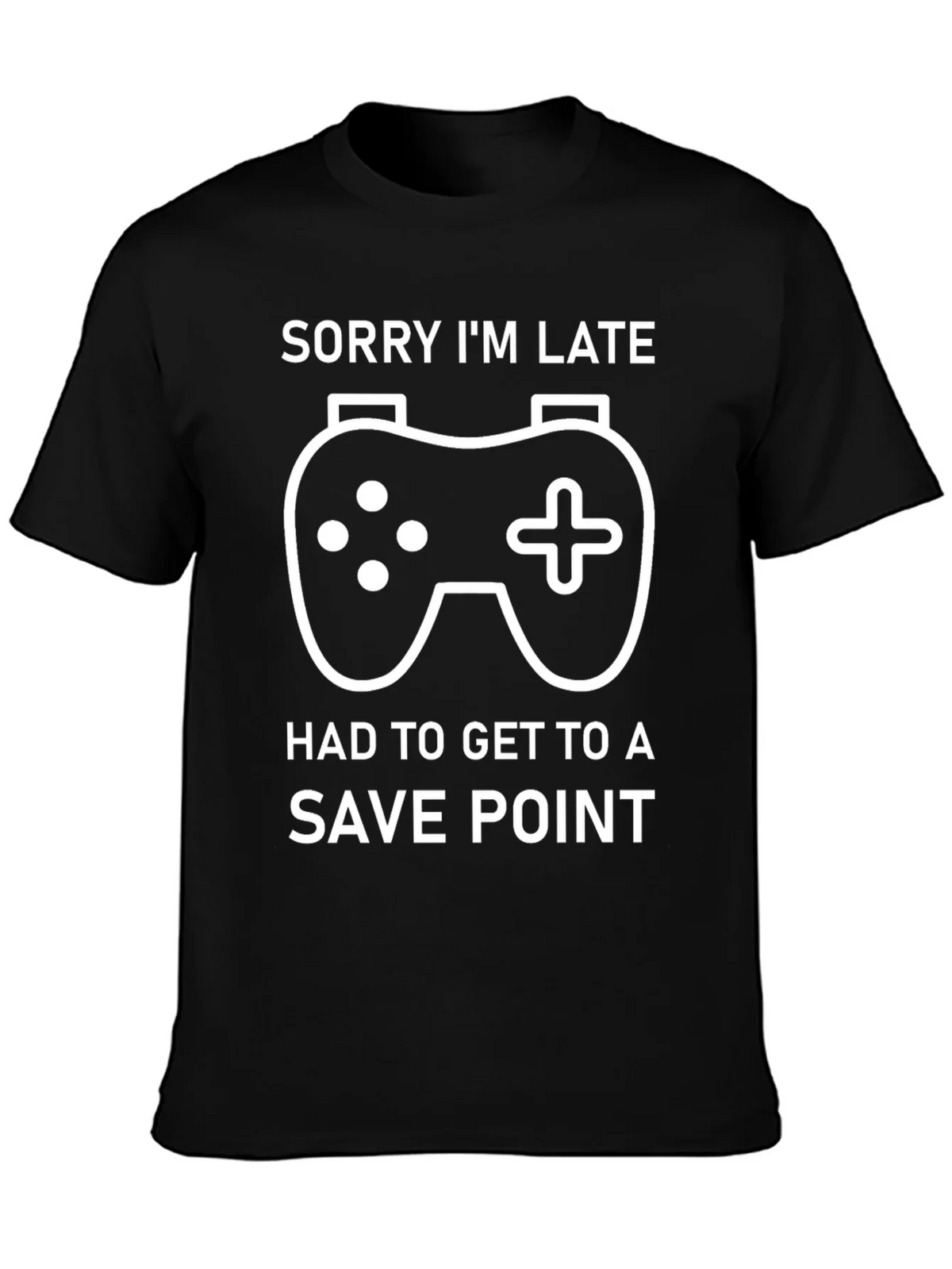 Gamer T-Shirt: Sorry Im Late Save Point Tee product image 3