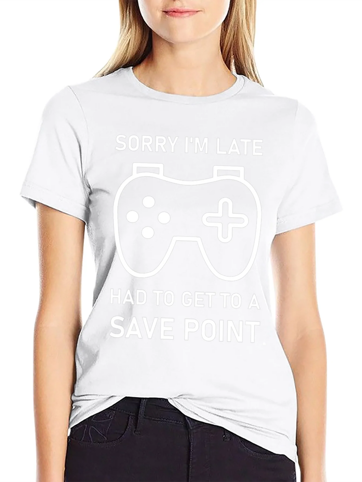 Gamer T-Shirt: Sorry Im Late Save Point Tee product image 8