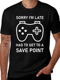 Gamer T-Shirt: Sorry Im Late Save Point Tee product image 1