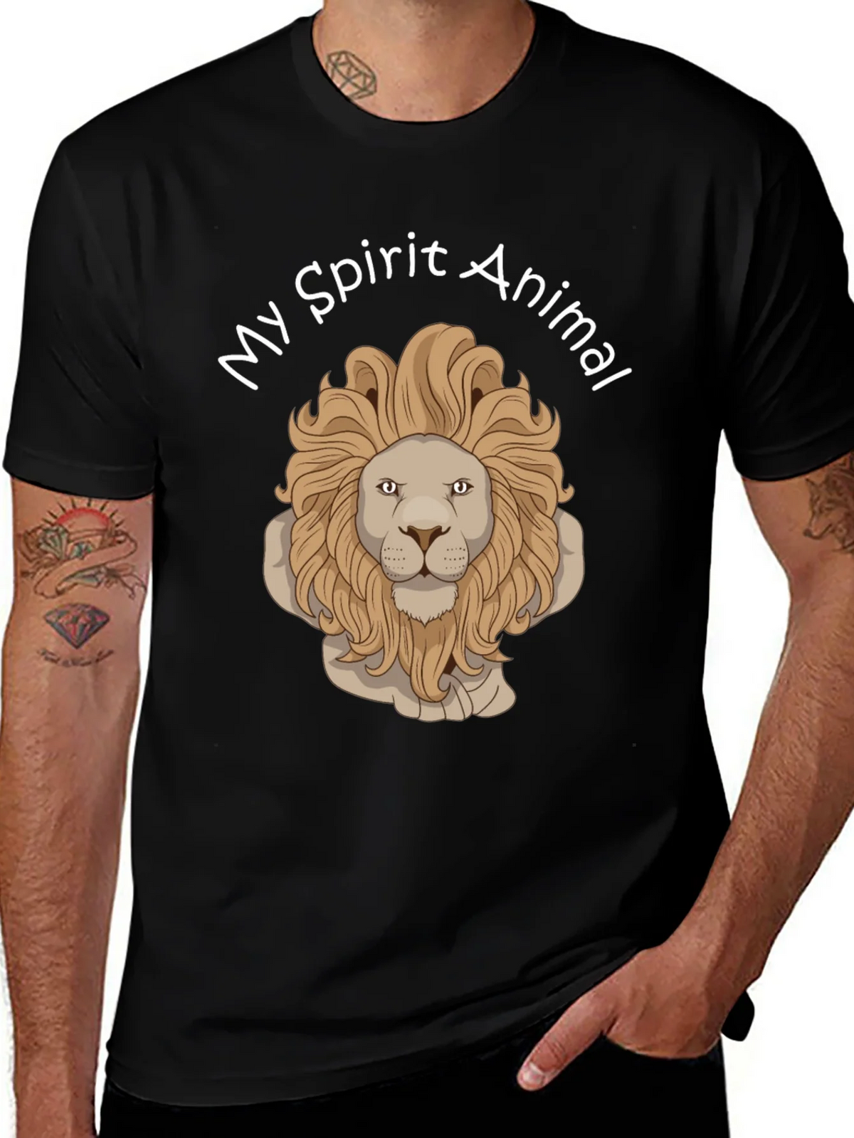 Lion Spirit Animal Graphic T-Shirt product image 1