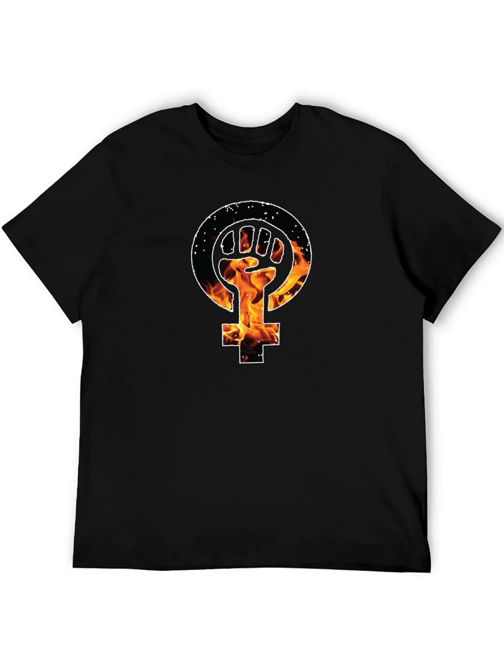 Feminist Fist Fire Black T-Shirt product image 5