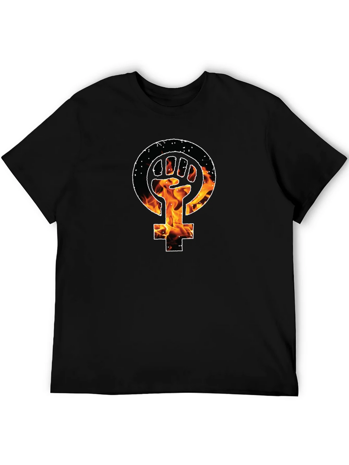 Feminist Fist Fire Black T-Shirt product image 5