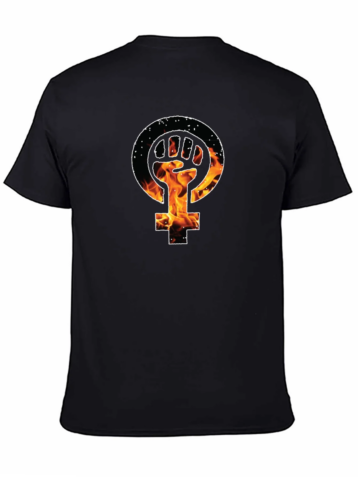 Feminist Fist Fire Black T-Shirt product image 4