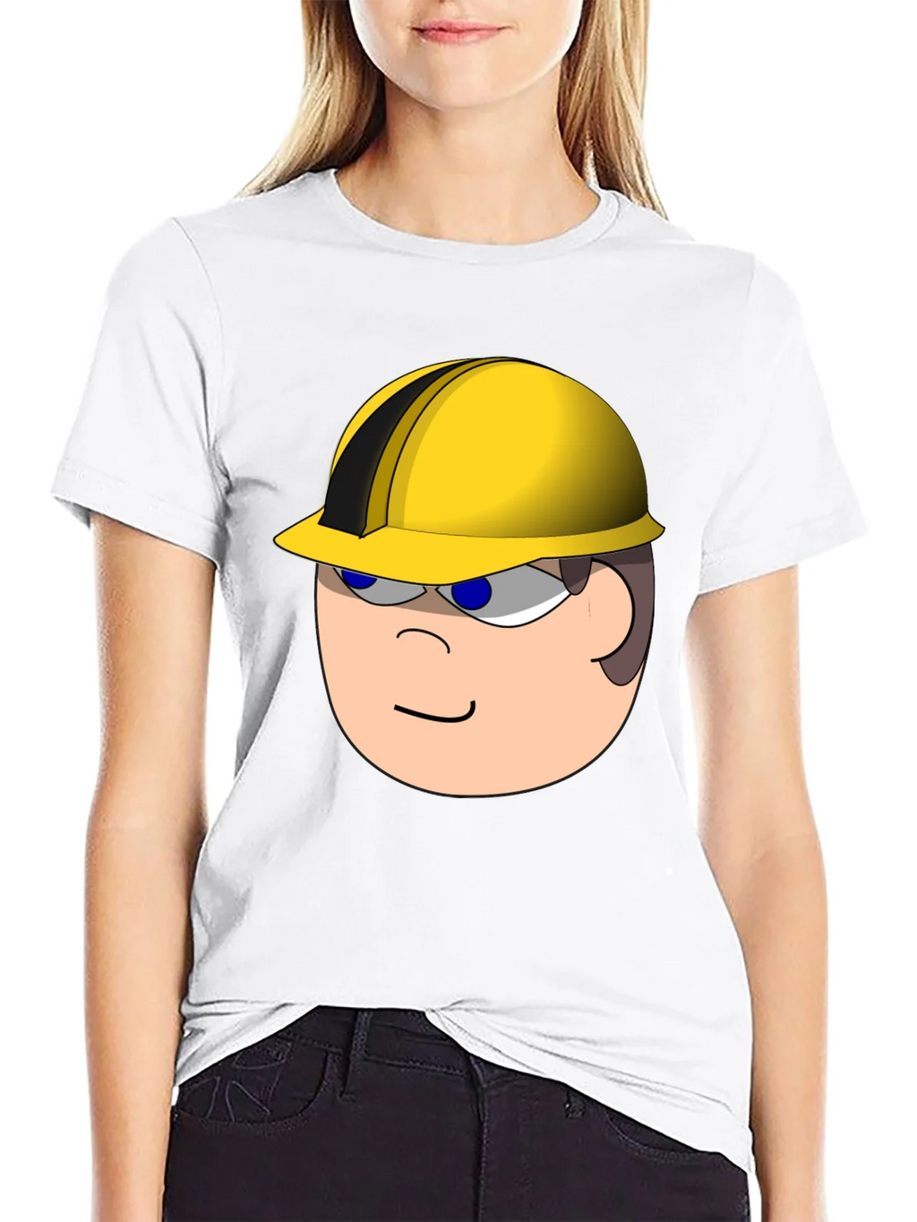 Cartoon Builder T-Shirt - Black Cotton Tee