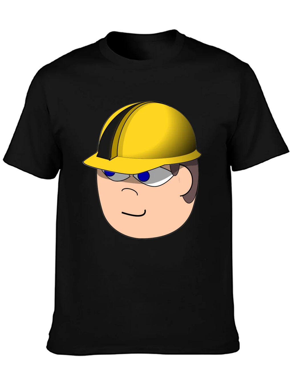 Cartoon Builder T-Shirt - Black Cotton Tee