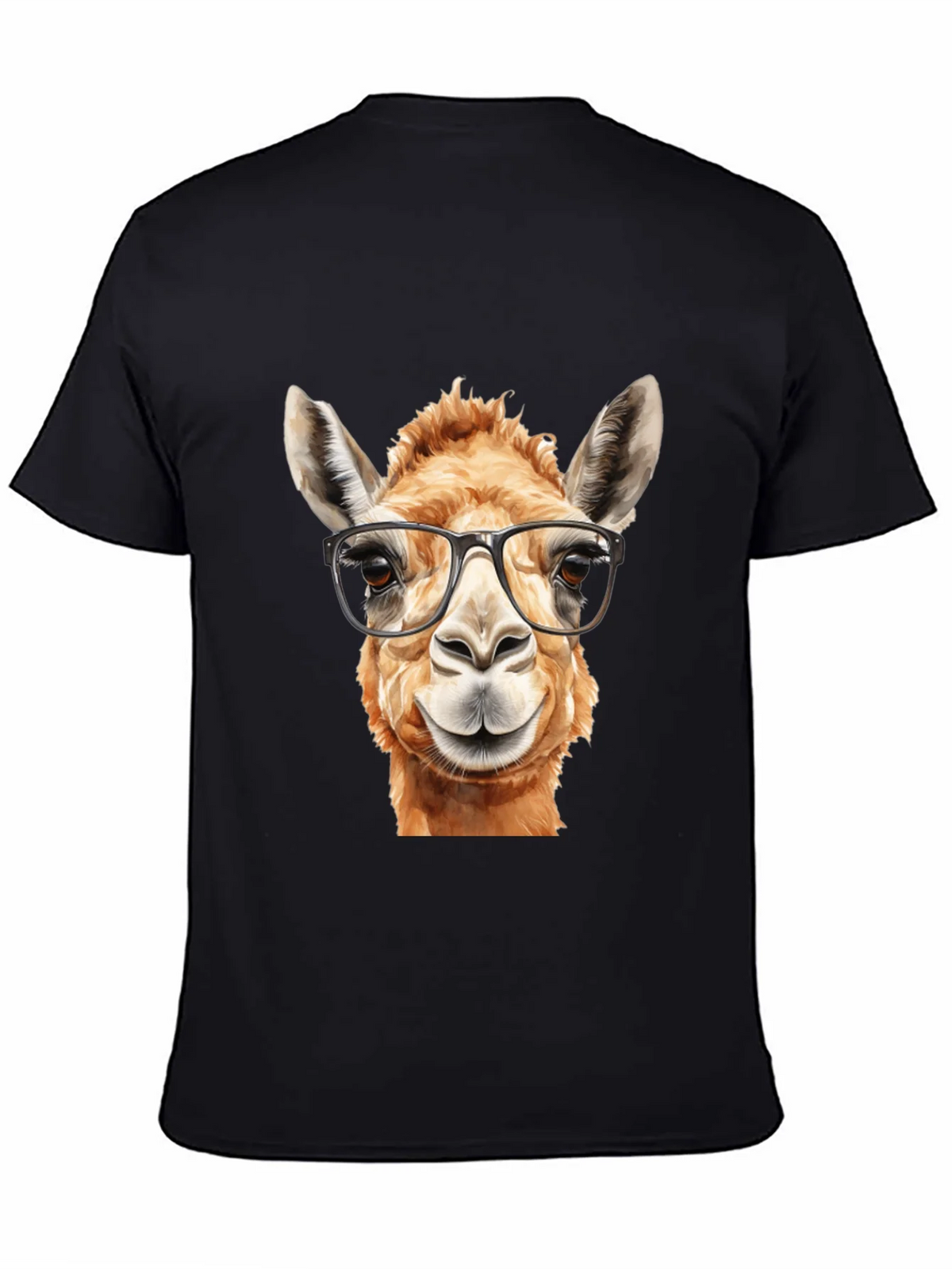 Llama with Glasses Black T-Shirt product image 4
