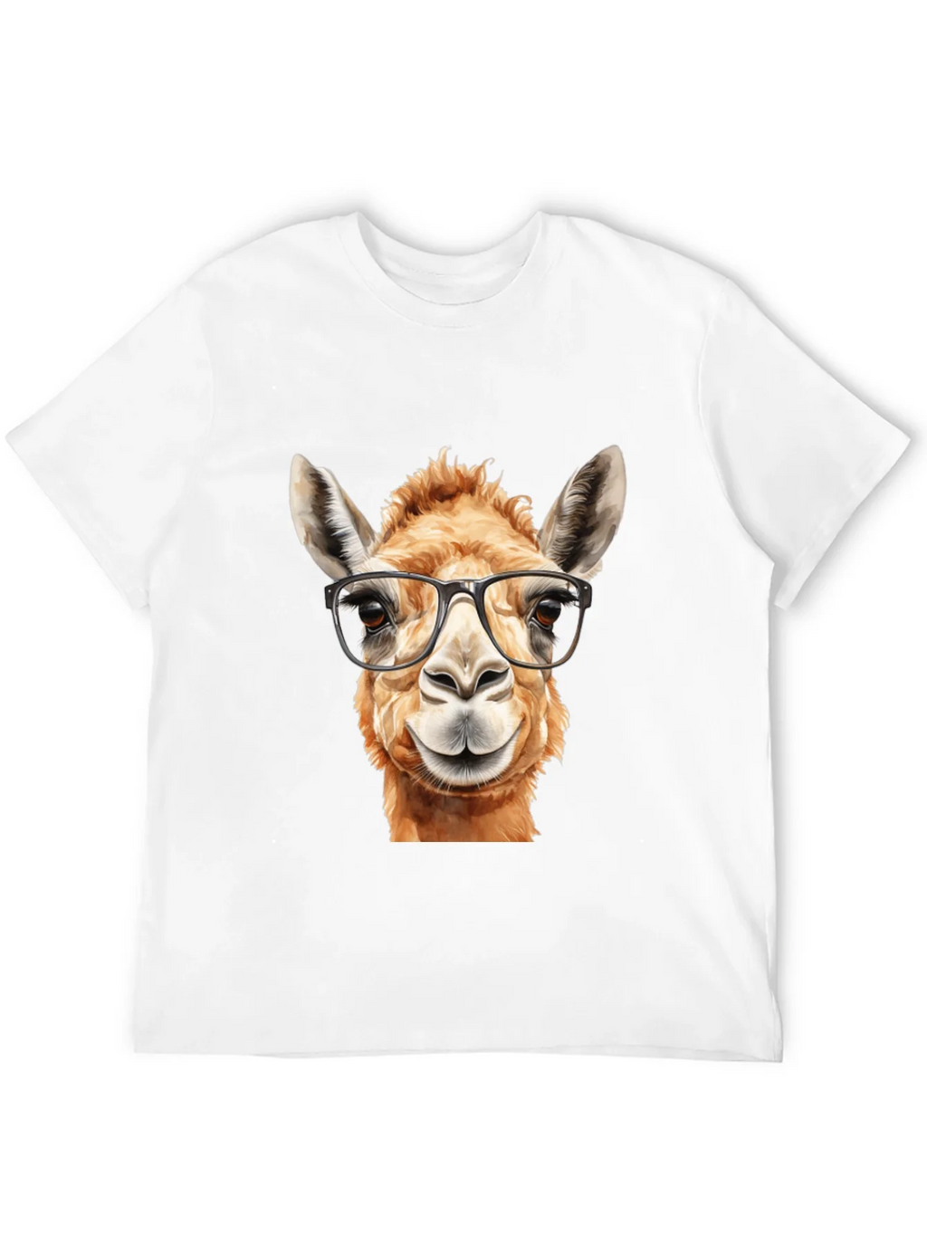 Llama with Glasses Black T-Shirt product image 11