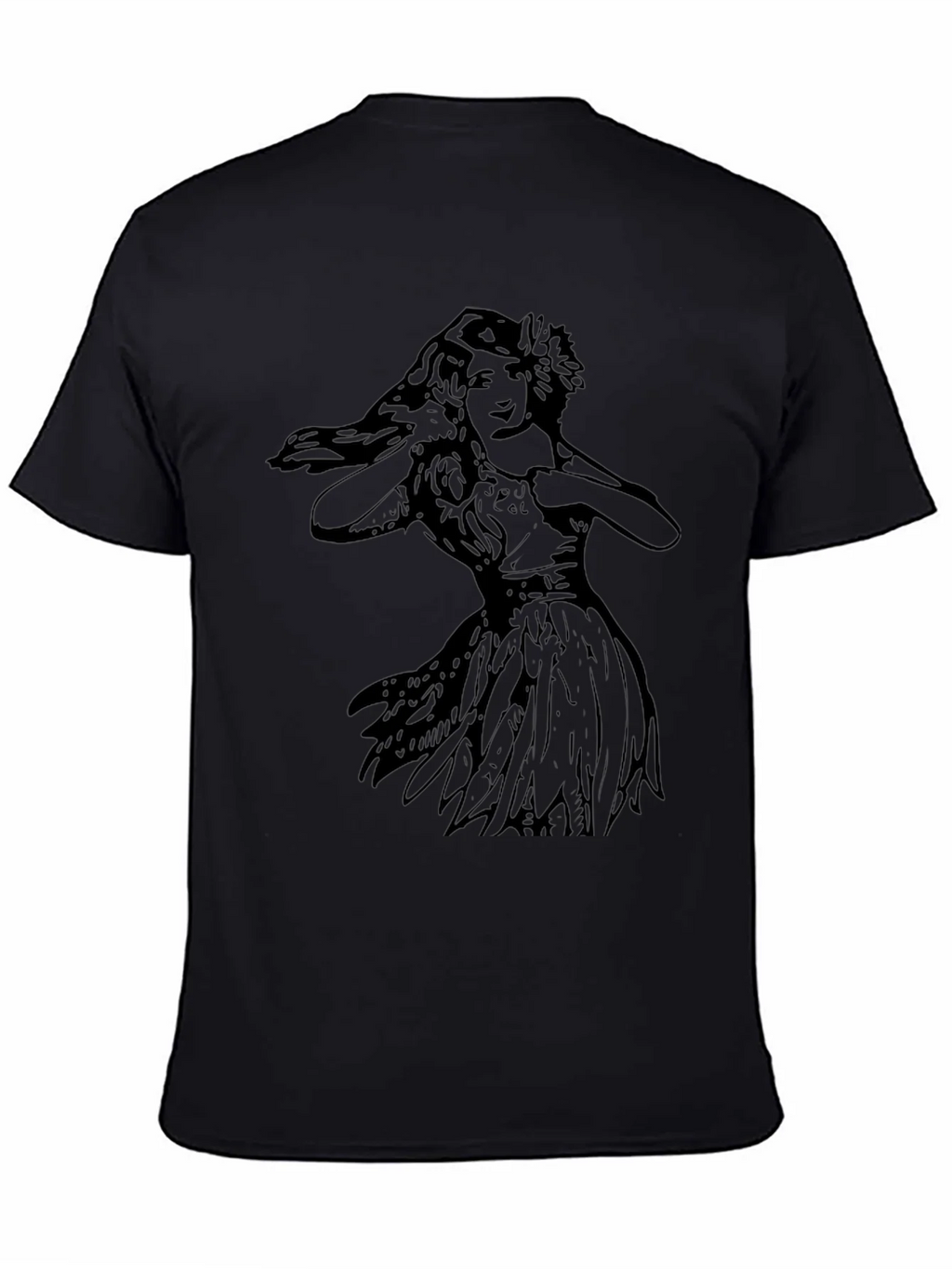 Vintage Hula Girl Graphic Tee - Black Cotton T-Shirt product image 4