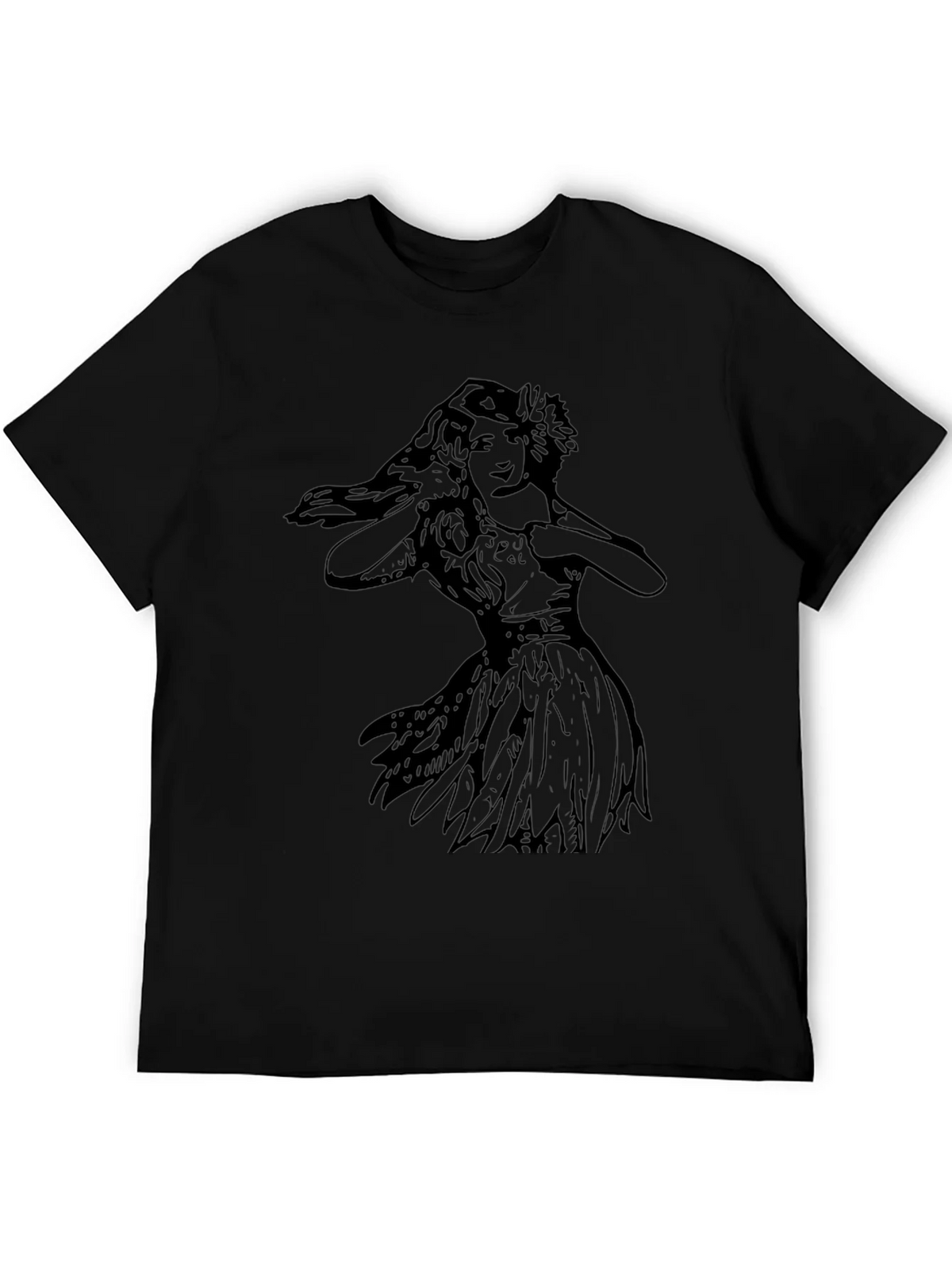 Vintage Hula Girl Graphic Tee - Black Cotton T-Shirt product image 5
