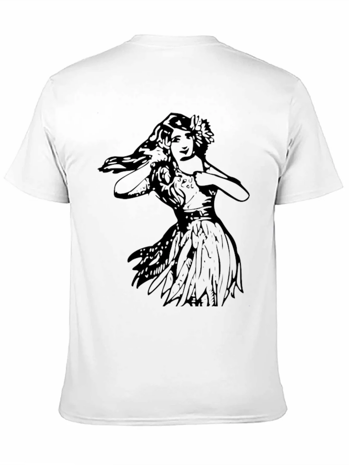 Vintage Hula Girl Graphic Tee - Black Cotton T-Shirt product image 10