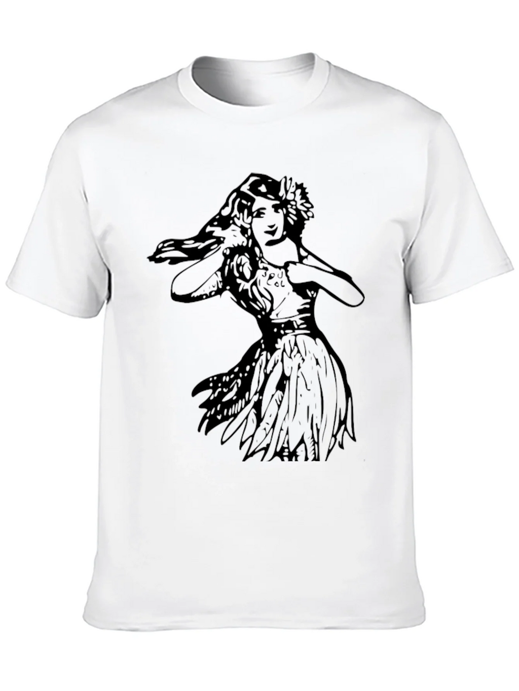 Vintage Hula Girl Graphic Tee - Black Cotton T-Shirt product image 9