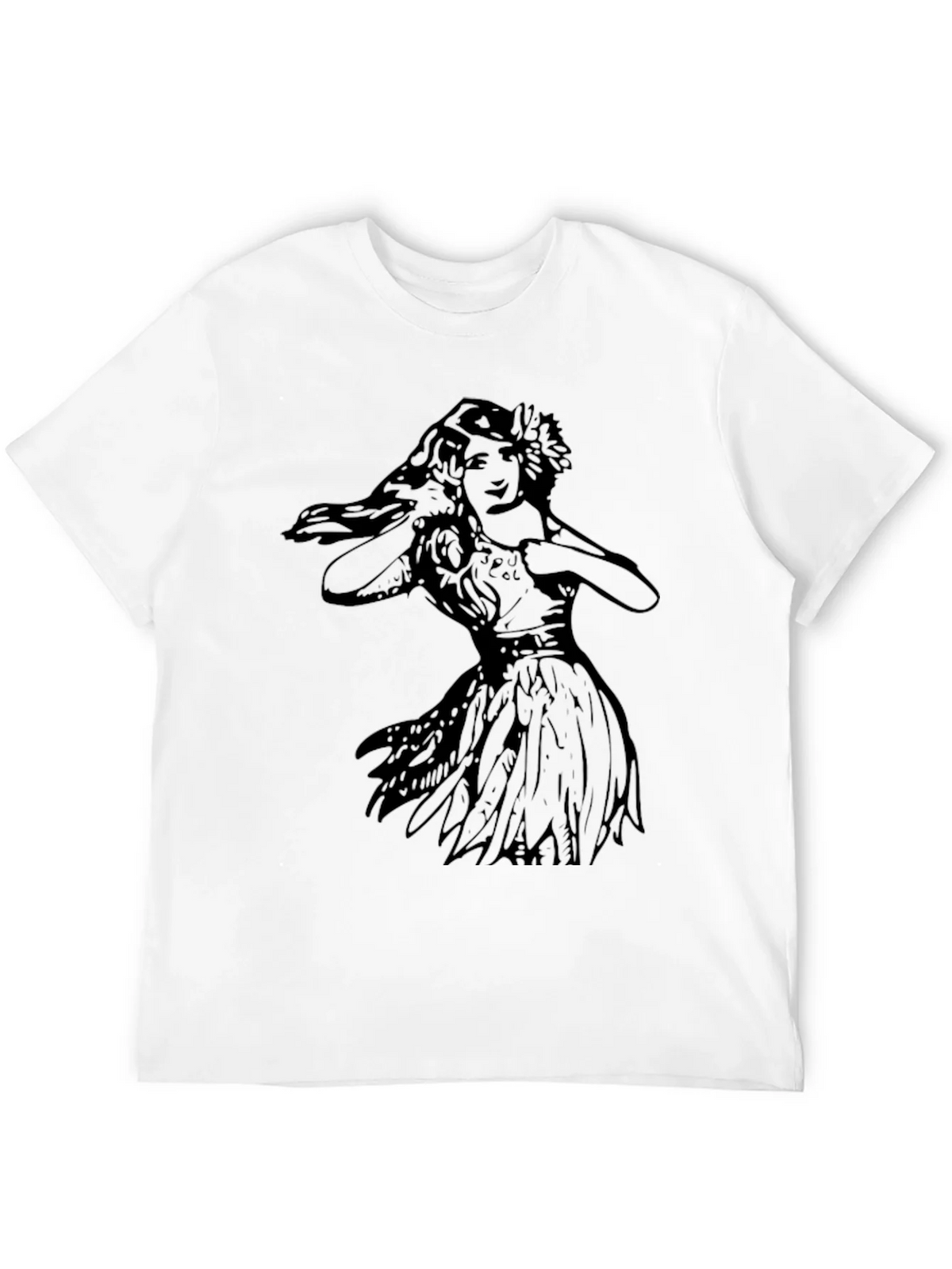 Vintage Hula Girl Graphic Tee - Black Cotton T-Shirt product image 11