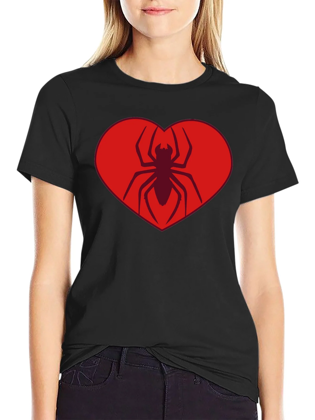 Spider Heart Tee - Cool Graphic Black T-Shirt product image 2