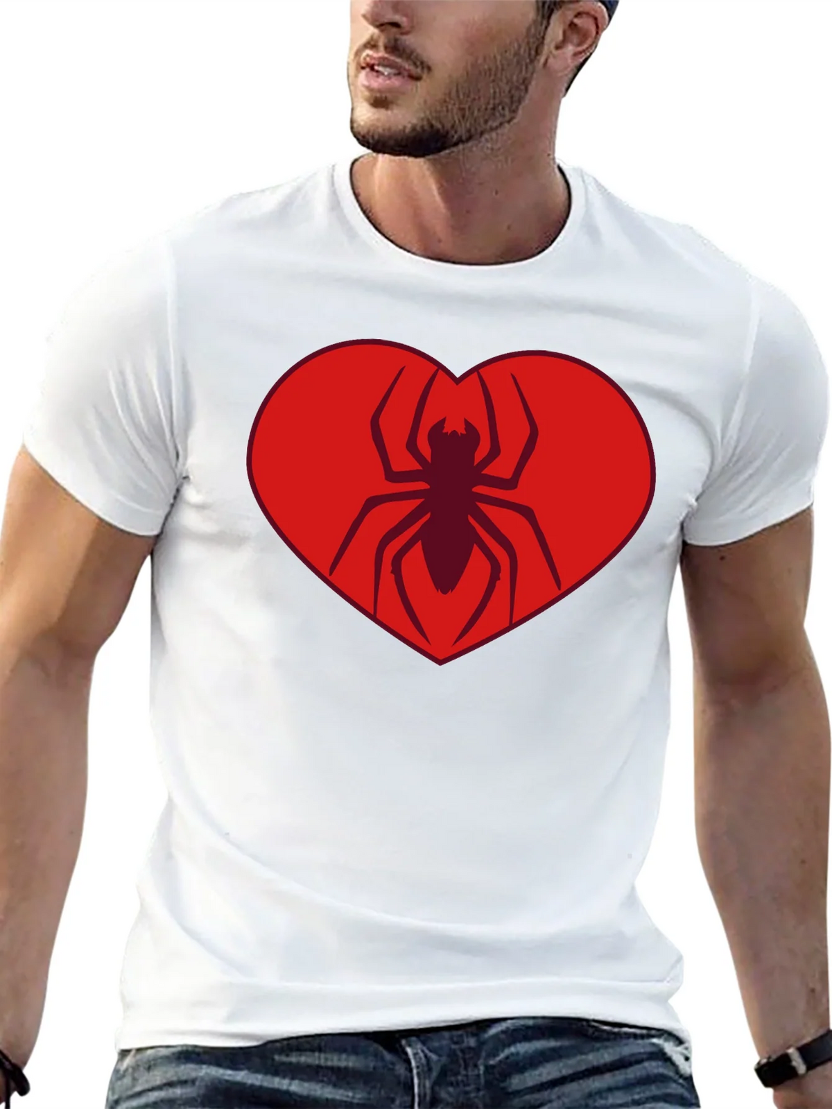 Spider Heart Tee - Cool Graphic Black T-Shirt product image 10